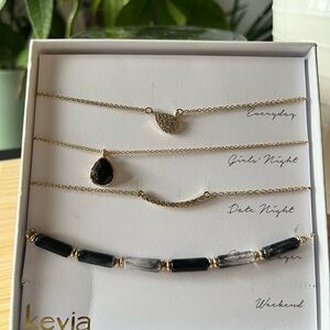 Kevia Gold and Black Necklace Set